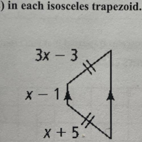 Find the value of the variable in the isosceles triangle. show your work plz