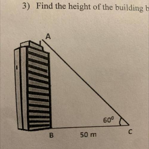 Find the height of the building below by using your knowledge of trigonometry.