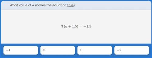Which value of a makes the equation true?