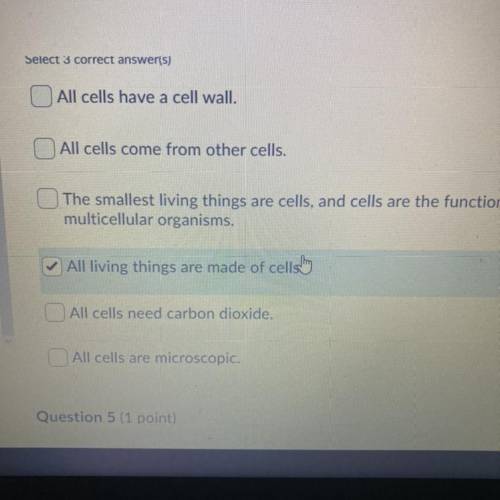 Whatcha are the three cells of the cells theory