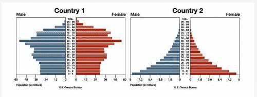 The population pyramids above show two countries with differing rates of population growth.

A. Co