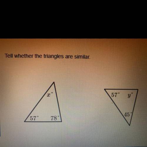 Giving Brainilest! Tell whether the triangles are similar