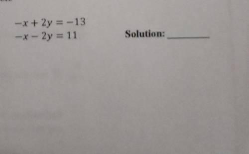 Solve the following system of equations by elimination