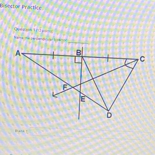 Name the perpendicular bisector….
