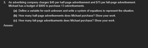 An advertising company charges $40 per half-page advertisement and $75 per full-page advertisement.