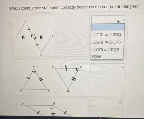 #5: Which congruence statement correctly describes the congruent triangles? (GEOMETRY, MULTIPLE CHO