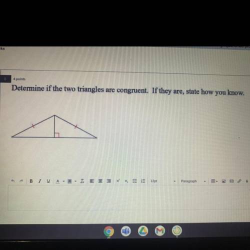 Determine if the two triangle are congruent
