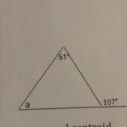 What is the value of a on the triangle below?