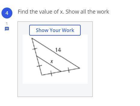 Find the value of x SHOW ALL WORK