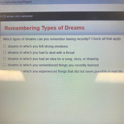 Which type of dreams can you remember having
