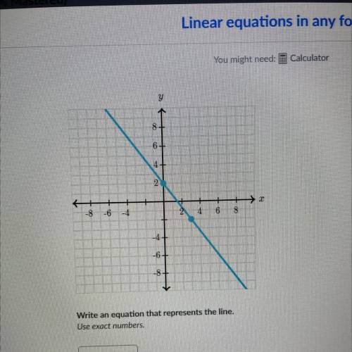 Write an equation that represents the line plsss