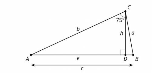 In triangle ABC

(not a right triangle), altitude CD
is drawn to side AB
. The length of AB
is c
.