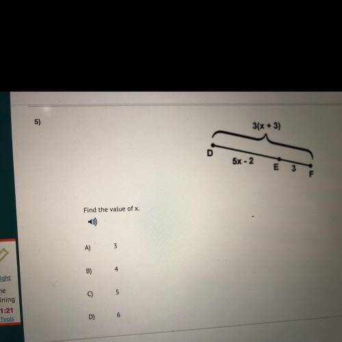 Find the value of x.

-
pls provide an explanation, i really need to figure out how to do this, th