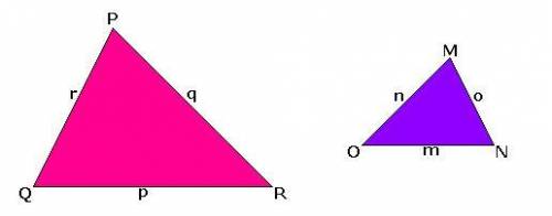 Triangle PRQ is similar to MON.

If r = 6 cm, q = 7.2 cm, p = 8 cm, and o = 3.6 cm, what is the me