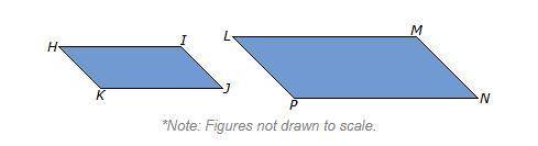 In parallelogram HIJK, HI = 59.5 in, IJ = 34 in, JK = 59.5 in, and KH = 34 in.

If parallelogram L