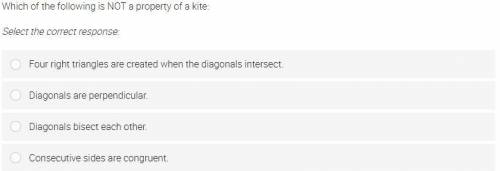 Which of the following is NOT a property of a kite:
