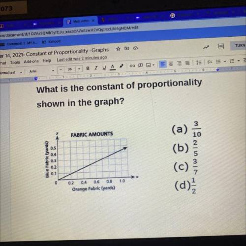 What is the constant of proportionality shown in the graph