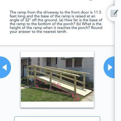 The ramp from the driveway to the front door is 11.5 feet long and the base of the ramp is raised a
