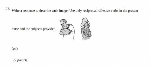 27. Write a sentence to describe each image. Use only reciprocal reflexive verbs in the present ten