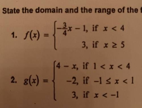 State the domain and the range of the function
