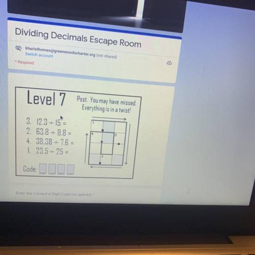 Dividing Decimals Escape Room