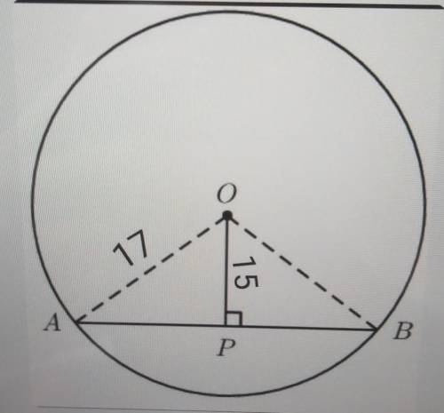 The diameter of the circle is 34cm and a chord is at a distance of 15cm from

the centre Find the l