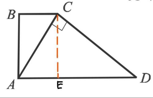 In the rectangular trapezoid ABCD AC is driven by a CD (see figure).

Find the width of the trapezo