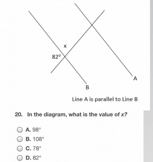 In the diagram, what is the value of x?