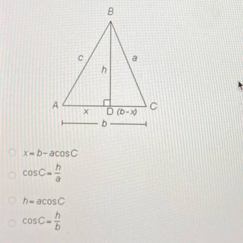 Which equation below is a true statement about triangles AABC?