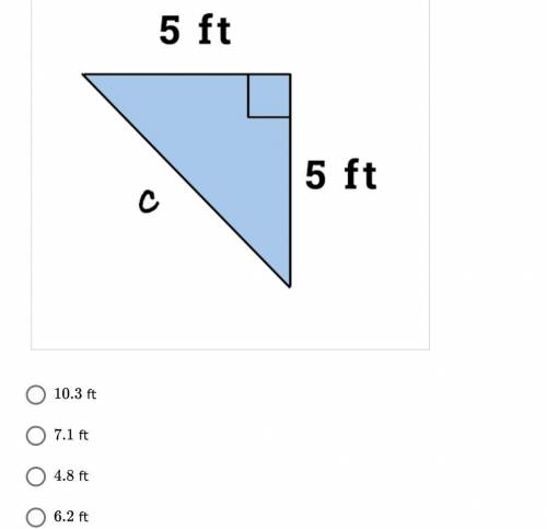 Find the unknown side of the right triangle below. Round to the nearest tenth