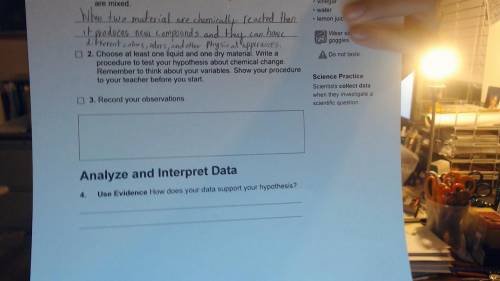 How does your data support your hypothesis? (Chemical Change)