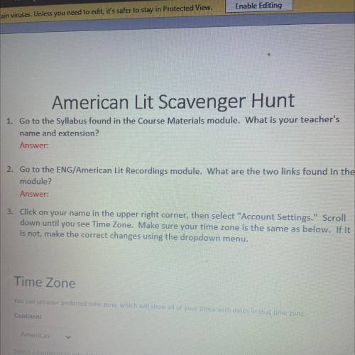 Did anyone else do this in k12? It is the American lit scavenger hunt. If you did this assignment c