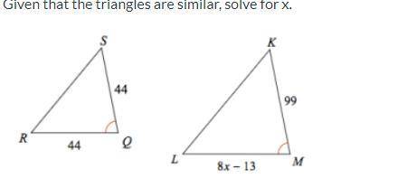 Solve for x. PLEASE HELP
