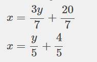 7x-3y=20
y=5x-4
solve for x and y