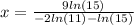 x=\frac{9ln(15)}{-2ln(11)-ln(15)}