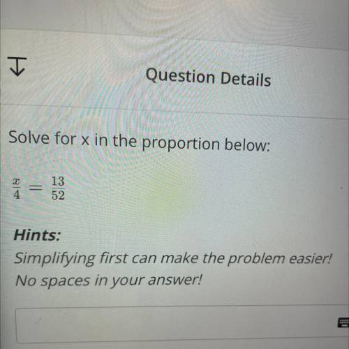 Solve for x in the proportion below