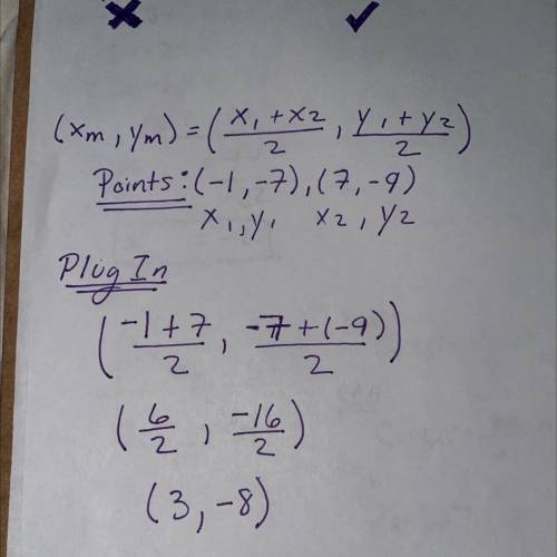 Find the midpoint of the line segment with the given endpoints.
Please help