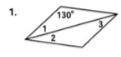 Find the measures of the numbered angles for each rhombus