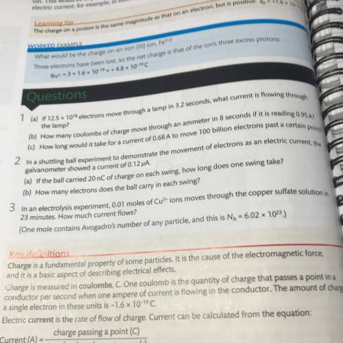 ((EASY)) ELECTRIC CURRENT AND CHARGE
QUESTIONS 3 IN PHOTO