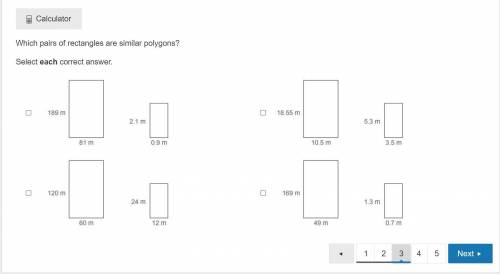 Which pairs of rectangles are similar polygons?

Select each correct answer. 
100 points!!!