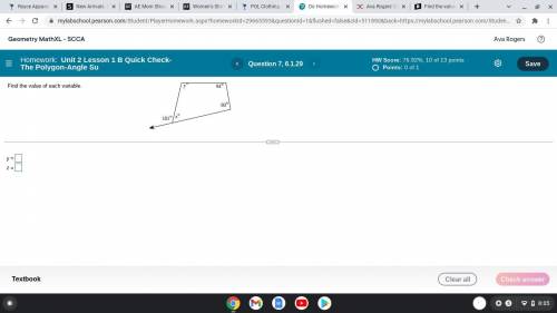 Find the value of each variable.