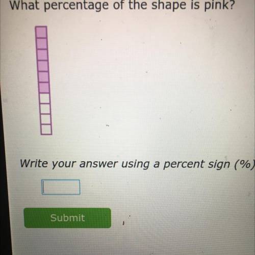 What percentage of the shape is pink