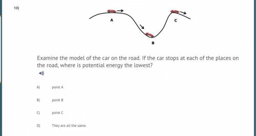 examine the model of the car on the road if the car stops at each place on the road where is potent
