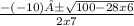 \frac{- (-10)± \sqrt{100 - 28 x 6}   }{2 x 7}