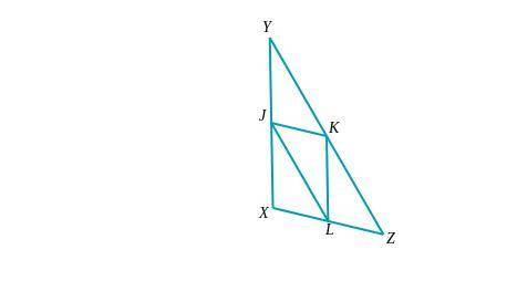 In the figure below, points J, K, and L are the midpoints of the sides of XYZ.

Suppose YZ=78, JK=