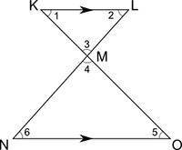 Which statement best explains the relationship between Triangle KLM and Triangle ONM?

A. Triangle