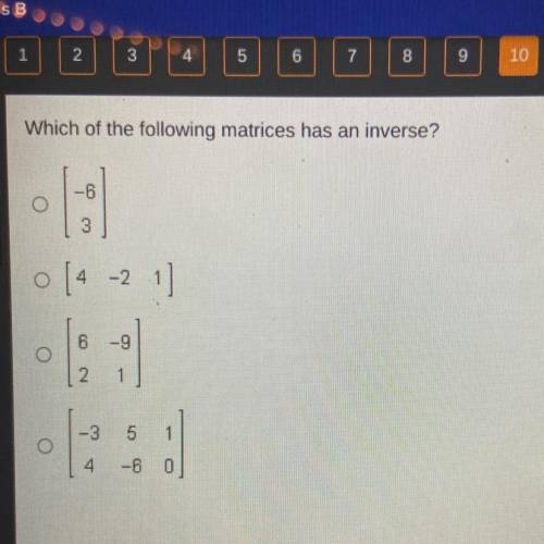 Which of the following matrices has an inverse?