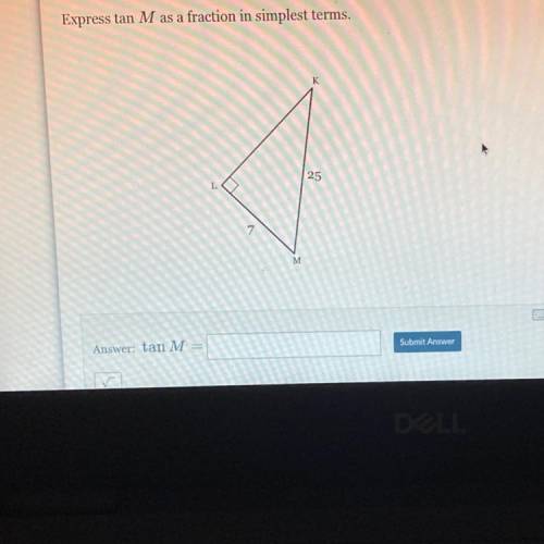 Express tan M as a fraction in simplest terms. Please help thanks