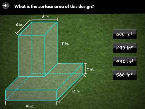 (PLEASE HELP, ONLY ANSWER IF YOU KNOW) what is the surface area of this design 10in 10in 5 in 5in 8