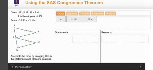 Triangle congruence: SAS using the SAS congruence theorem